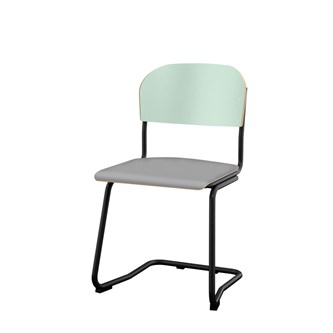 Matte FSC stol sh 45 cm stort sæde sort stel