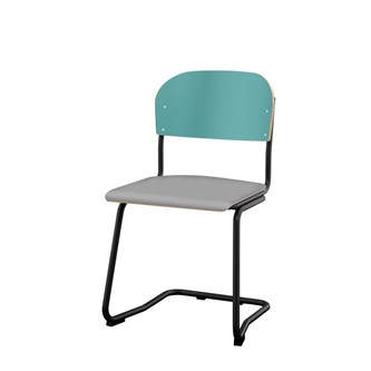 Matte FSC stol sh 45 cm stort sæde sort stel