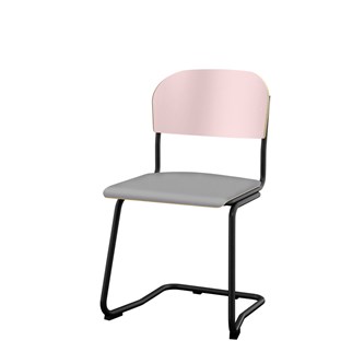 Matte FSC stol sh 45 cm stort sæde sort stel