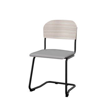 Matte FSC stol sh 45 cm stort sæde sort stel