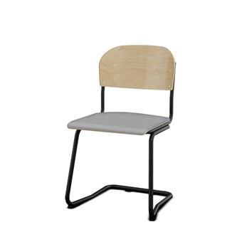 Matte FSC stol sh 45 cm stort sæde sort stel