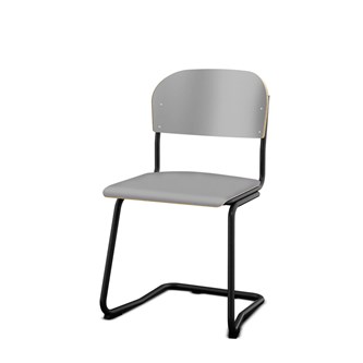 Matte FSC stol sh 45 cm stort sæde sort stel