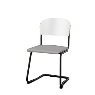 Matte FSC stol sh 45 cm stort sæde sort stel