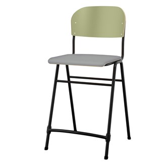 Matte FSC stol sh 65 cm stort sæde sort stel