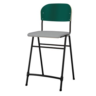 Matte FSC stol sh 65 cm stort sæde sort stel