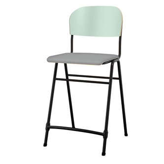 Matte FSC stol sh 65 cm stort sæde sort stel