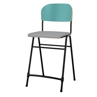 Matte FSC stol sh 65 cm stort sæde sort stel