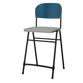 Matte FSC stol sh 65 cm stort sæde sort stel