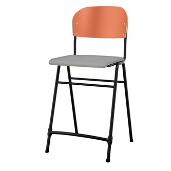 Matte FSC stol sh 65 cm stort sæde sort stel