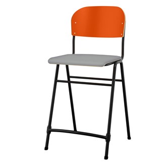 Matte FSC stol sh 65 cm stort sæde sort stel