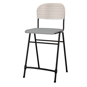 Matte FSC stol sh 65 cm stort sæde sort stel