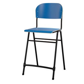 Matte FSC stol sh 65 cm stort sæde sort stel