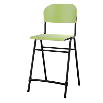 Matte FSC stol sh 65 cm stort sæde sort stel