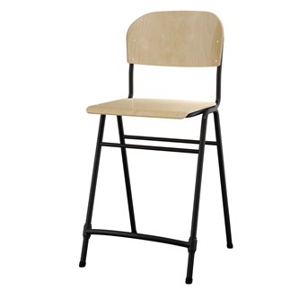 Matte FSC stol sh 65 cm stort sæde sort stel