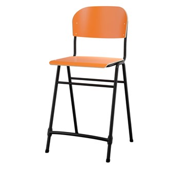 Matte FSC stol sh 65 cm stort sæde sort stel