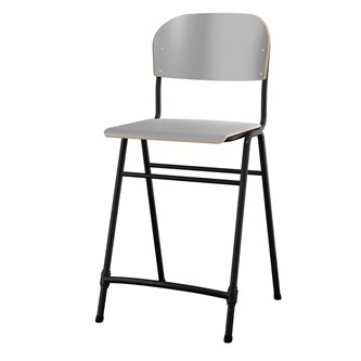 Matte FSC stol sh 65 cm stort sæde sort stel