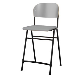 Matte FSC stol sh 65 cm stort sæde sort stel