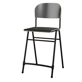 Matte FSC stol sh 65 cm stort sæde sort stel