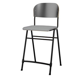 Matte FSC stol sh 65 cm stort sæde sort stel