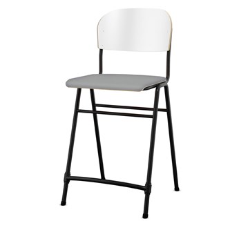 Matte FSC stol sh 65 cm stort sæde sort stel