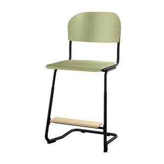 Matte FSC stol sh 57/63 cm stort sæde sort stel