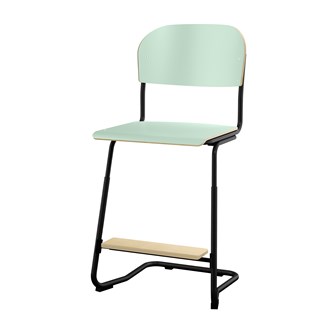Matte FSC stol sh 57/63 cm stort sæde sort stel