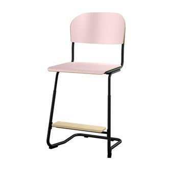 Matte FSC stol sh 57/63 cm stort sæde sort stel