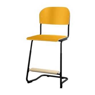 Matte FSC stol sh 57/63 cm stort sæde sort stel