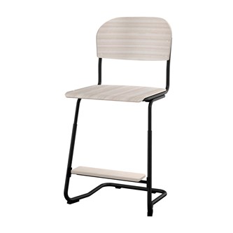 Matte FSC stol sh 57/63 cm stort sæde sort stel