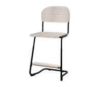 Matte FSC stol sh 57/63 cm stort sæde sort stel