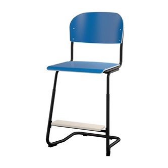 Matte FSC stol sh 57/63 cm stort sæde sort stel