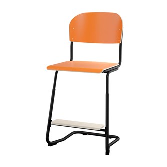 Matte FSC stol sh 57/63 cm stort sæde sort stel