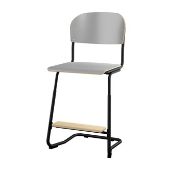Matte FSC stol sh 57/63 cm stort sæde sort stel