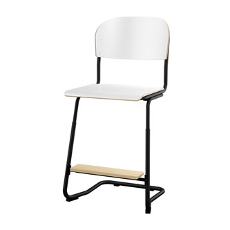 Matte FSC stol sh 57/63 cm stort sæde sort stel