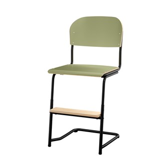 Matte FSC stol sh 45/63 cm stort sæde sort stel