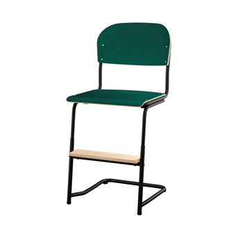 Matte FSC stol sh 45/63 cm stort sæde sort stel