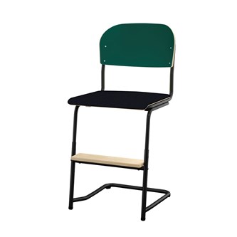 Matte FSC stol sh 45/63 cm stort sæde sort stel