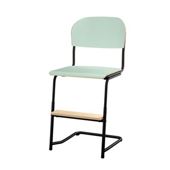 Matte FSC stol sh 45/63 cm stort sæde sort stel