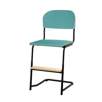 Matte FSC stol sh 45/63 cm stort sæde sort stel