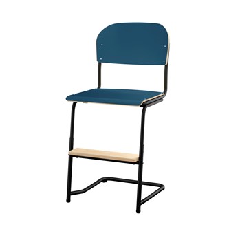 Matte FSC stol sh 45/63 cm stort sæde sort stel