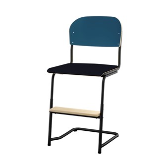 Matte FSC stol sh 45/63 cm stort sæde sort stel