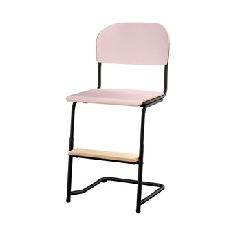 Matte FSC stol sh 45/63 cm stort sæde sort stel