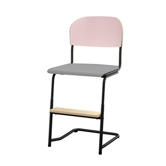 Matte FSC stol sh 45/63 cm stort sæde sort stel