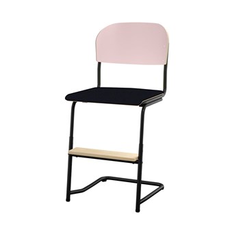 Matte FSC stol sh 45/63 cm stort sæde sort stel