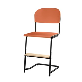 Matte FSC stol sh 45/63 cm stort sæde sort stel