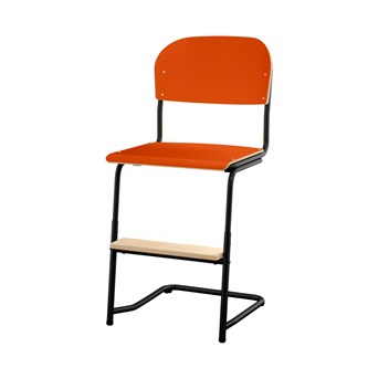 Matte FSC stol sh 45/63 cm stort sæde sort stel