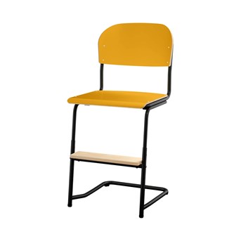 Matte FSC stol sh 45/63 cm stort sæde sort stel