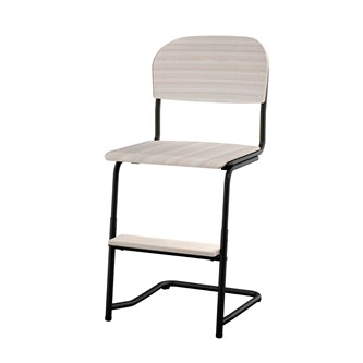 Matte FSC stol sh 45/63 cm stort sæde sort stel