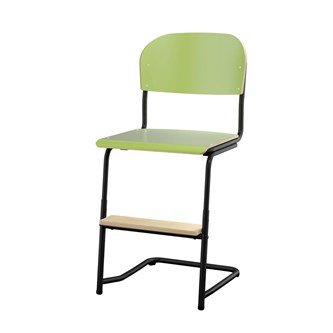 Matte FSC stol sh 45/63 cm stort sæde sort stel