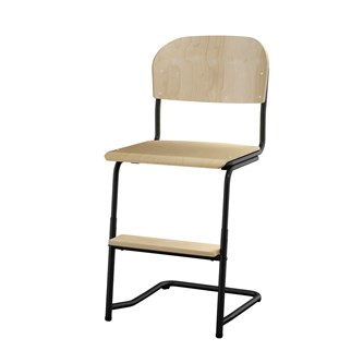 Matte FSC stol sh 45/63 cm stort sæde sort stel
